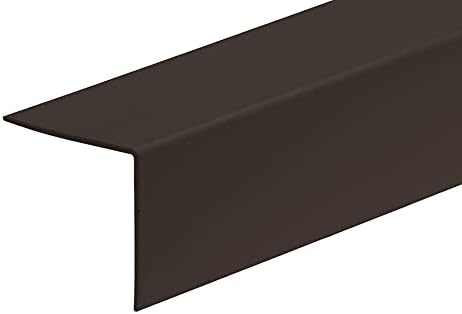 Cezar Brown Plastic PVC Corner 90 Degree Angle Trim Wall Corner Guard Edge Protector Waterproof Profile, 8' (Corner Angle 2' x 2') (Set of 6)