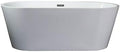 59 in. Melina Freestanding Bathtub with Chrome Drain, Acrylic - White