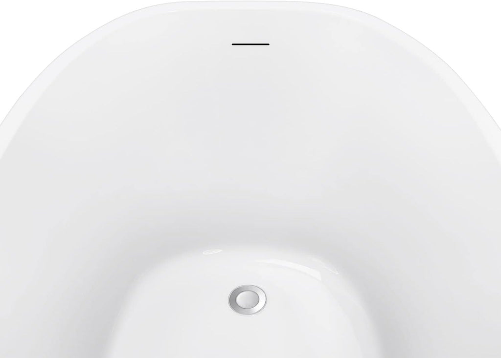 59' 100% Acrylic Freestanding Bathtub??Contemporary Soaking Tub??White Bathtub