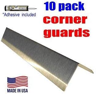 1 1/2' x 1 1/2' x 48' Stainless Steel Corner Guard, Includes Adhesive, Pack of 10 Units