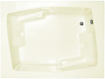 5472C St. Nevis 72' x 54' Rectangular Bathtub Drain Location: Right, Finish: Biscuit, Trim Finish: Polished Chrome