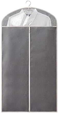 Clear Garment Bags for Clothes Rack & Closet - Dustproof Non-Woven Fabric Covers, 60x110cm (24x43in) - Protect Clothes from Dust & Damage, White Storage Solution