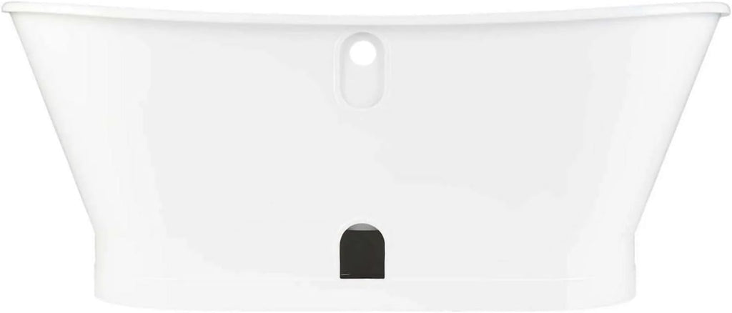 Signature Hardware 953426 Kateryn 67' Cast Iron Soaking Freestanding Tub in White with Included Overflow Drain - White/Brushed Nickel