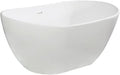 Aqua Eden VRTRS573224 Arcticstone 57-Inch Solid Surface White Stone Freestanding Tub with Drain, Matte White