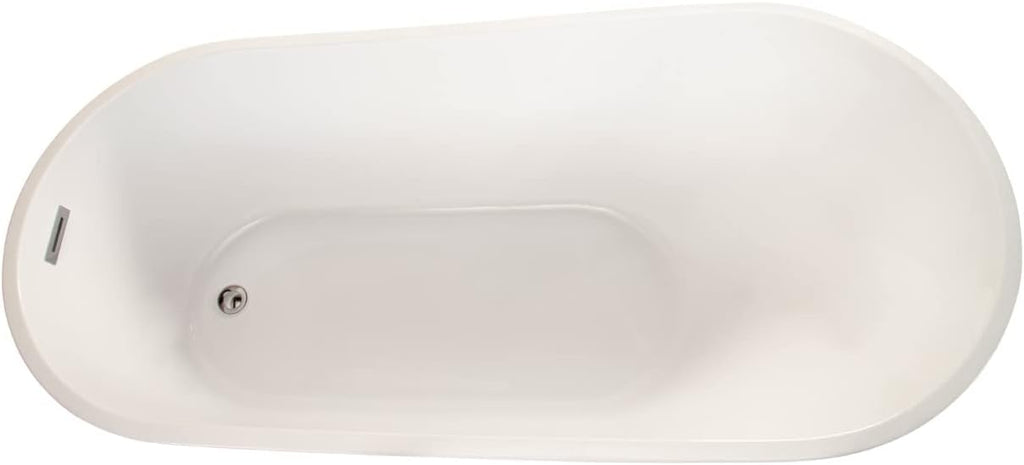 Shaia 67' x 32' Freestanding Soaking Acrylic Bathtub in White