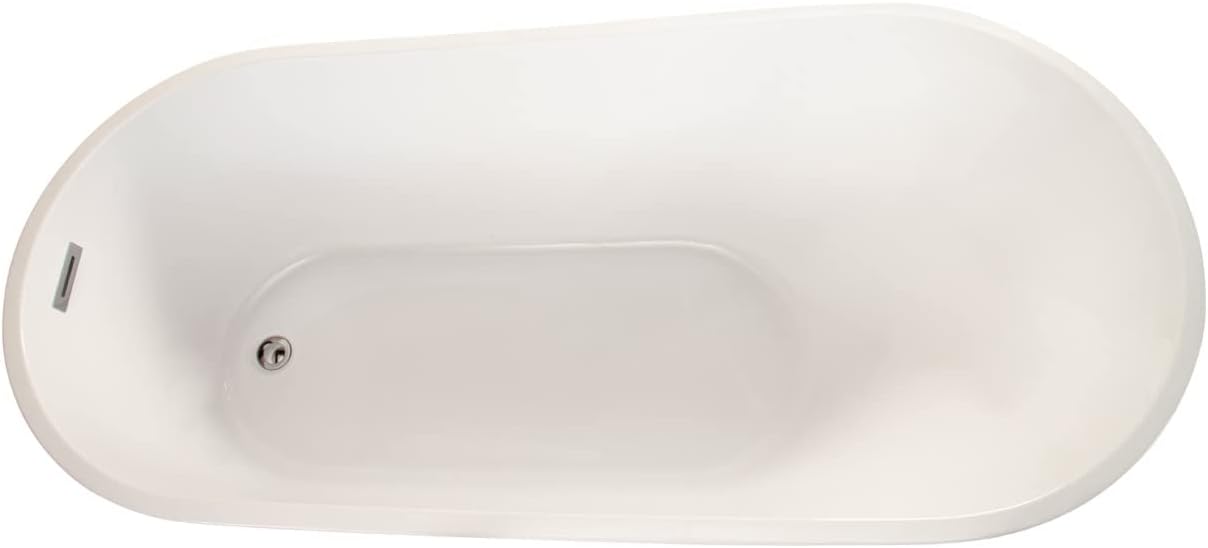 Shaia 67' x 32' Freestanding Soaking Acrylic Bathtub in White