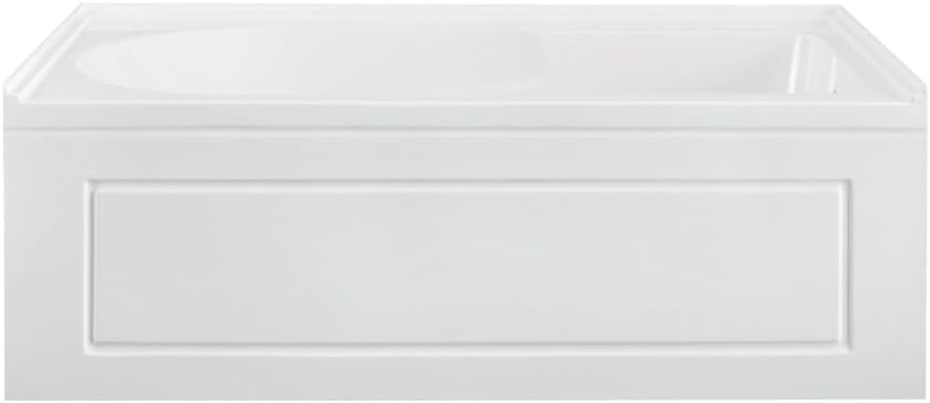 Bastille 60 x 30 Right Drain Soaking Alcove Bathtub in Glossy White with Integrated Armrest