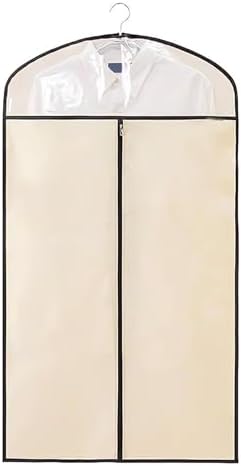 Clear Garment Bags for Clothes Rack & Closet - Dustproof Non-Woven Fabric Covers, 60x110cm (24x43in) - Protect Clothing from Dust & Damage, White Storage Solution