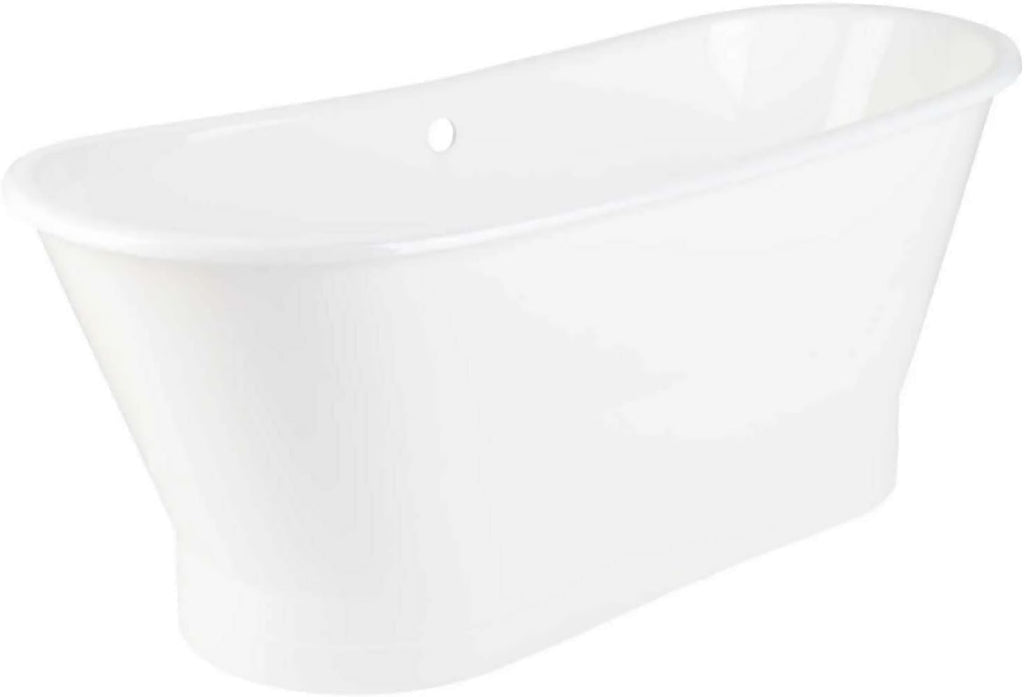 Signature Hardware 953426 Kateryn 67' Cast Iron Soaking Freestanding Tub in White with Included Overflow Drain - White/Chrome