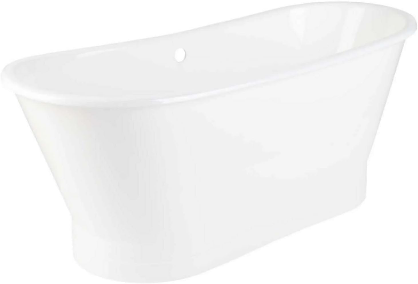 Signature Hardware 953426 Kateryn 67' Cast Iron Soaking Freestanding Tub in White with Included Overflow Drain - White/Brushed Nickel