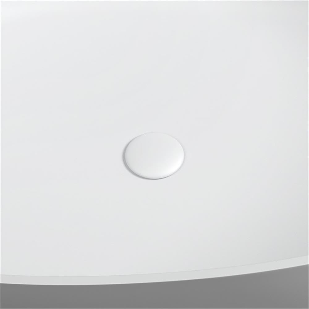 Giotto 67' Solid Surface Freestanding Oval Soaking Bathtub in Matte White
