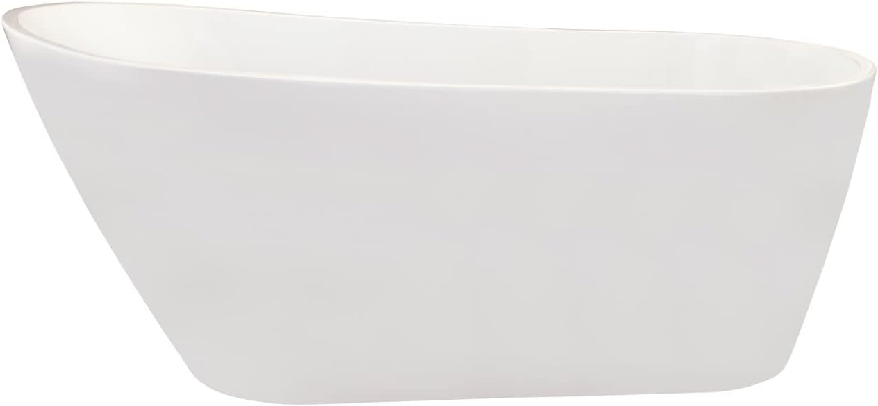 Shaia 67' x 32' Freestanding Soaking Acrylic Bathtub in White