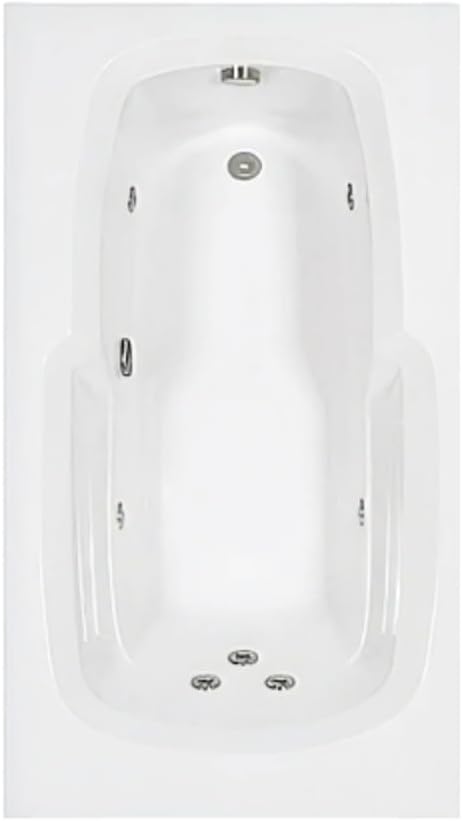 60 in. x 32 in. Acrylic Rectangular Drop-In Whirlpool Bathtub with Reversible Drain in Bone - Includes 12.5 Amp In-Line Heater