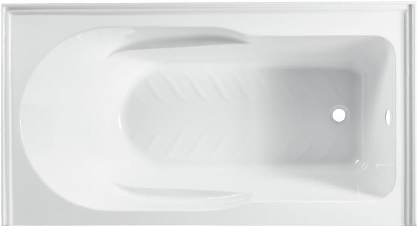 Bastille 60 x 30 Right Drain Soaking Alcove Bathtub in Glossy White with Integrated Armrest