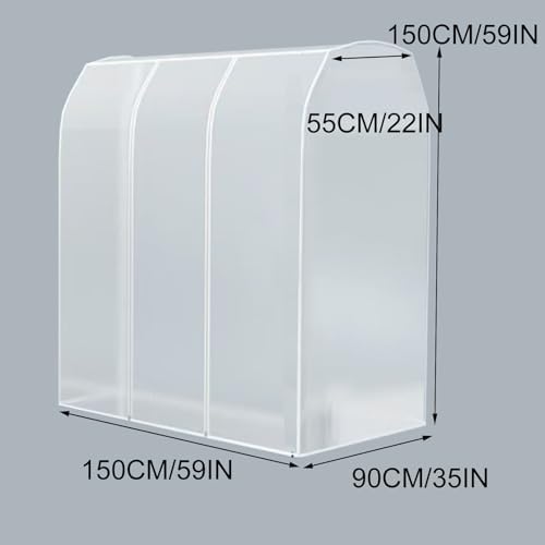 Extra Large 59' Garment Bags with Clear PEVA Cover, High Rack Design for Double Pole Hangers, Ideal for Clothing Storage & Protection (150x90x150cm)