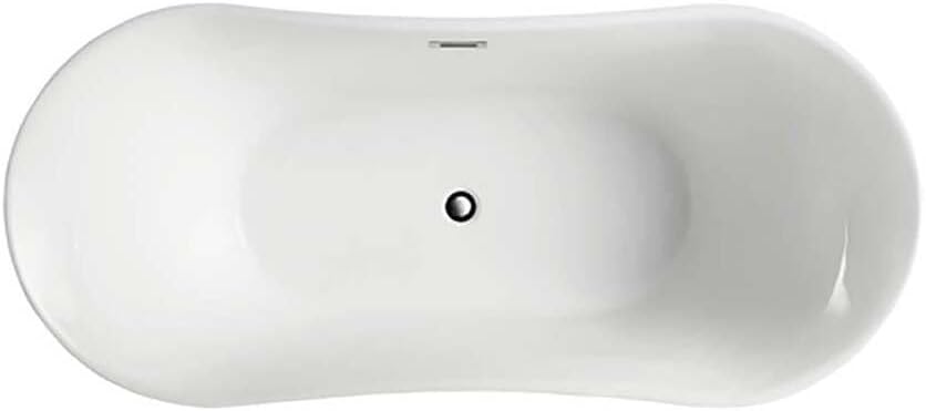 HomeStock Freestanding Bathtub 67 Inch - Modern Soaking Tub - Glossy White