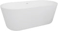 Bowery Hill Oval Freestanding Acrylic Insulated Bathtub, 59-Inch, White Finish, High-Gloss, Non-Porous, Durable Multi-Layer Design, 15-Inch Water Depth, Modern Style for Bathroom Spa or Renovation
