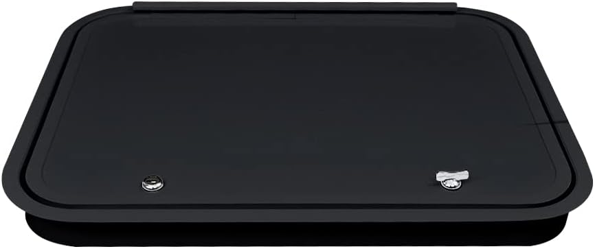 RV Baggage Door 24' Wide X 18' High with Rounded Corners and Thumblocks for RV's- Compartment Access Storage Doors with Top Hinge- Camper Trailer Motor Home- Black