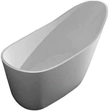 Transolid SVL6730-01 SVL6730-0 Vermillion 67' L x 30' W x 35' H Artificial Stone Freestanding Bathtub, White