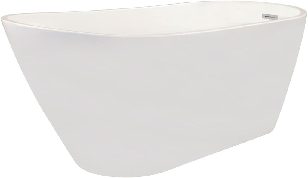 Shaia 67' x 32' Freestanding Soaking Acrylic Bathtub in White
