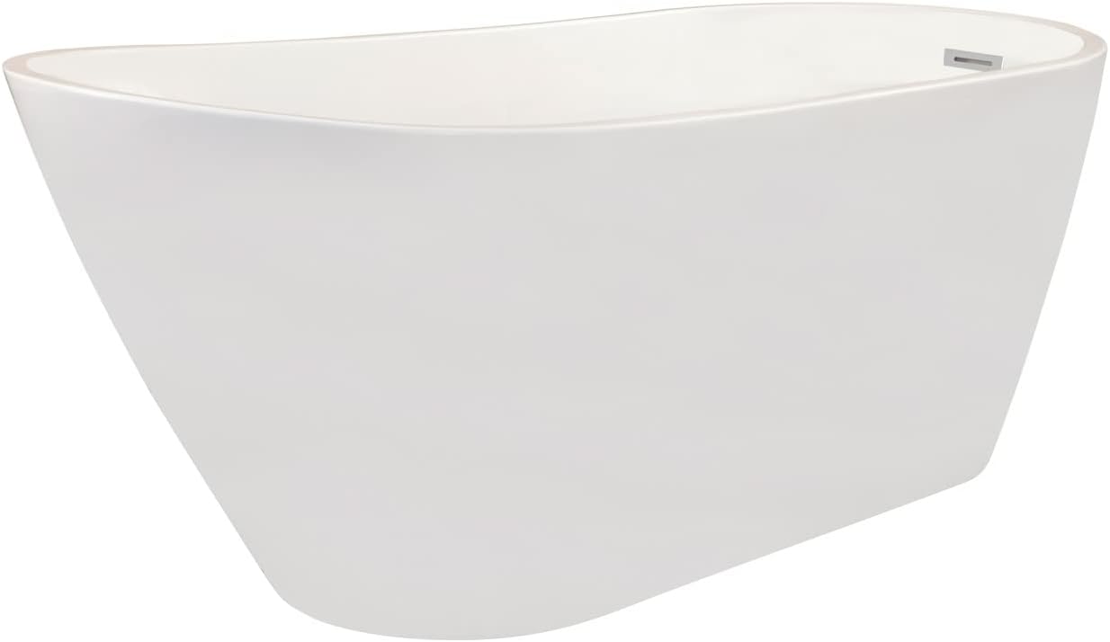 Shaia 67' x 32' Freestanding Soaking Acrylic Bathtub in White