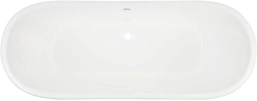Signature Hardware 953426 Kateryn 67' Cast Iron Soaking Freestanding Tub in White with Included Overflow Drain - White/Chrome