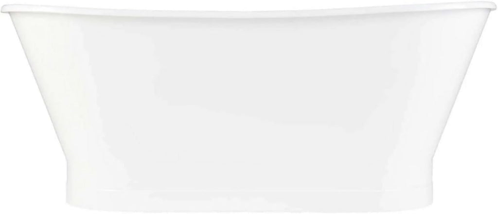 Signature Hardware 953426 Kateryn 67' Cast Iron Soaking Freestanding Tub in White with Included Overflow Drain - White/Chrome