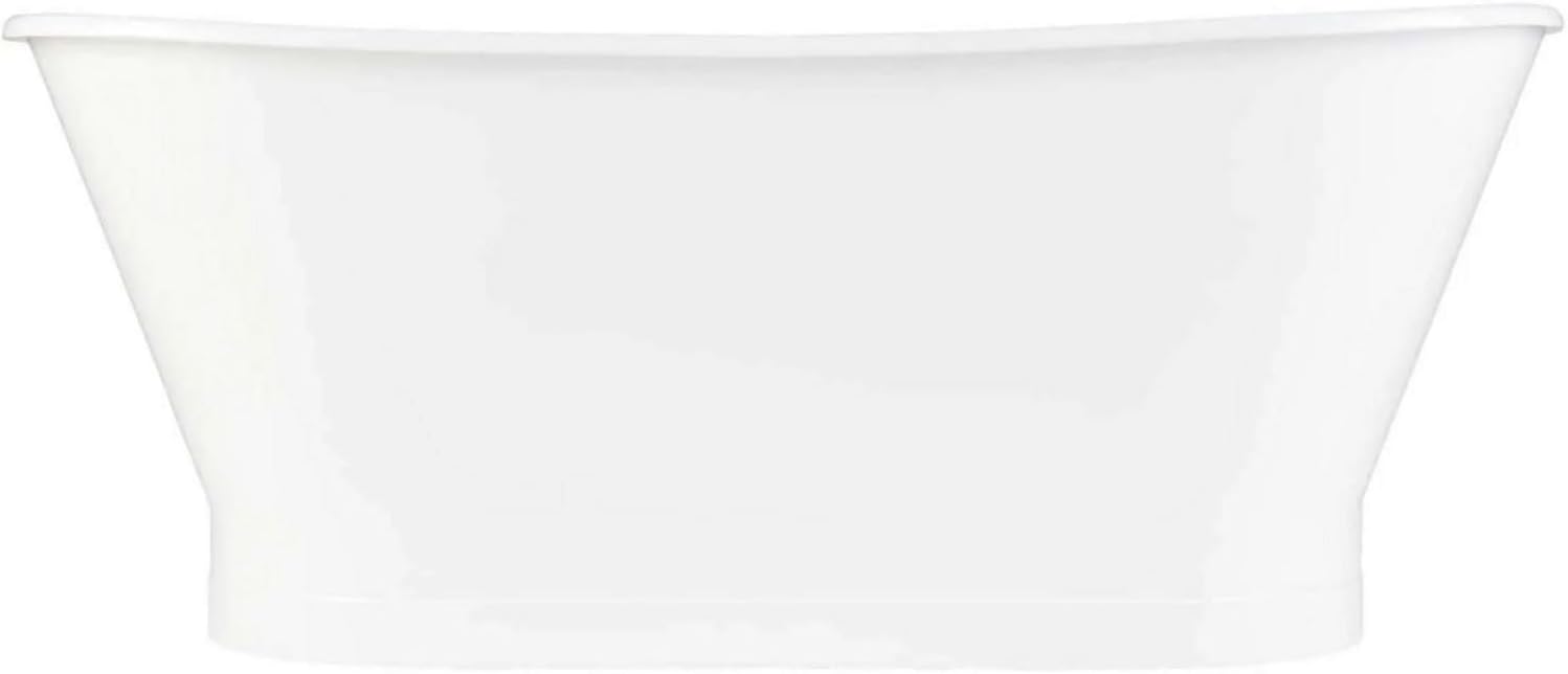 Signature Hardware 953426 Kateryn 67' Cast Iron Soaking Freestanding Tub in White with Included Overflow Drain - White/Chrome