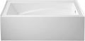 60 in. Aqua Eden Oriel Anti-Skid Acrylic Alcove Tub with Right Hand Drain Hole White