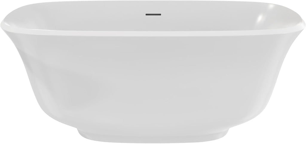 Elegance 59 in. L x 31 in. W x 23-5/8 in. H Freestanding Acrylic Bathtub, White Drain