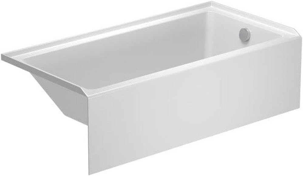 Duravit No.1 60' Three Wall Alcove Acrylic Soaking Tub with Right Drain and Overflow