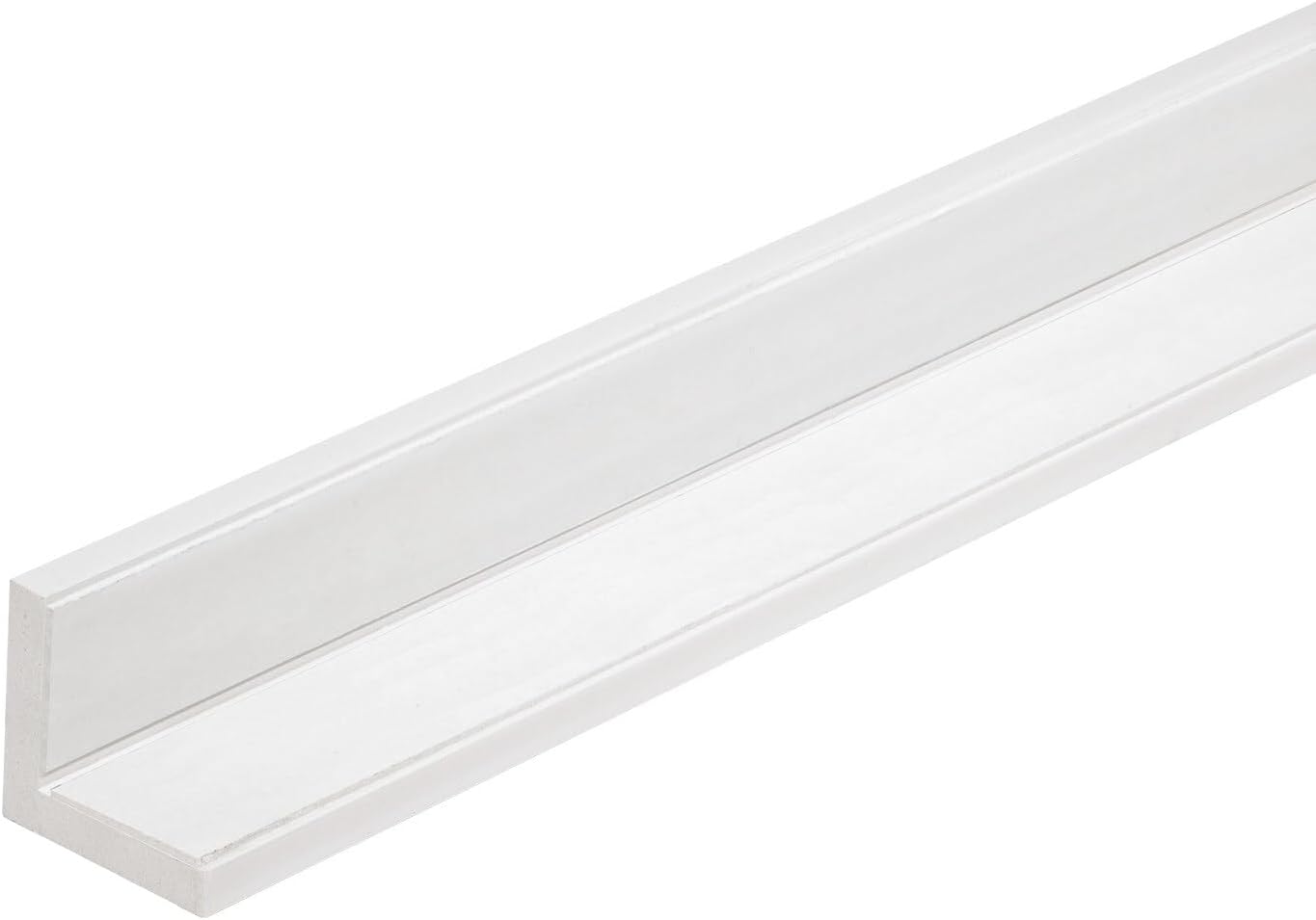 Outwater White 1-1/2' X 1-1/2' Wall Corner Protector Trim with Adhesive, 8FT Length, 2 Pack