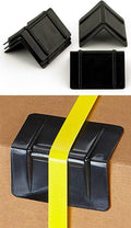 1000 Pack Black Strap Guard Edge Protectors; Heavy Duty Plastic; For Shipping Freight Cargo Boxes Maximum 1-1/4' Strapping
