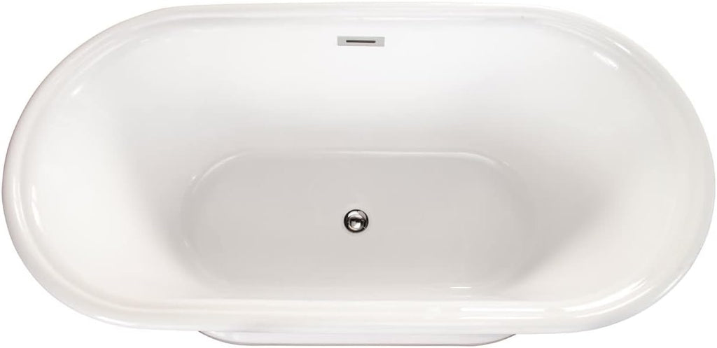 Solace 59' x 30' Freestanding Soaking Acrylic Bathtub in White