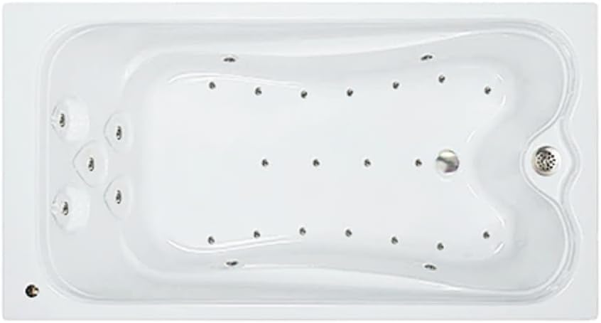 60 in. x 36 in. Elite Series Acrylic Rectangular Drop-In Air Massage Bathtub with Reversible Drain in White