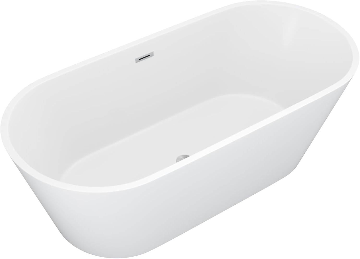 67 Inch Freestanding Acrylic Soaking Tub White Roll Top Bathtub with Chrome Drain Spa-Like Glossy Finish, YSB9223