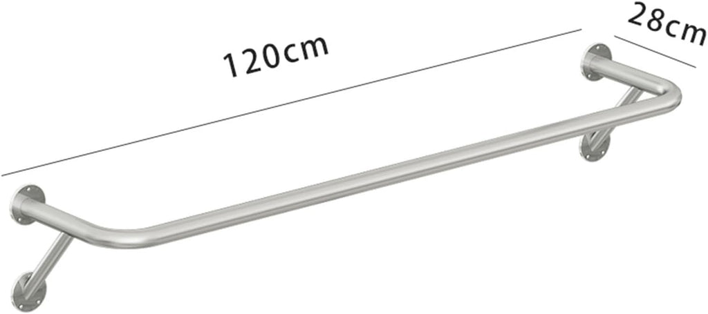 Clothing Rack Wall Mounted Garment Rack, Heavy Duty Stainless Steel Creative Clothes Rail Hanging Rod, Boutique Clothes Store Display Shelf, 8 Size,120cm