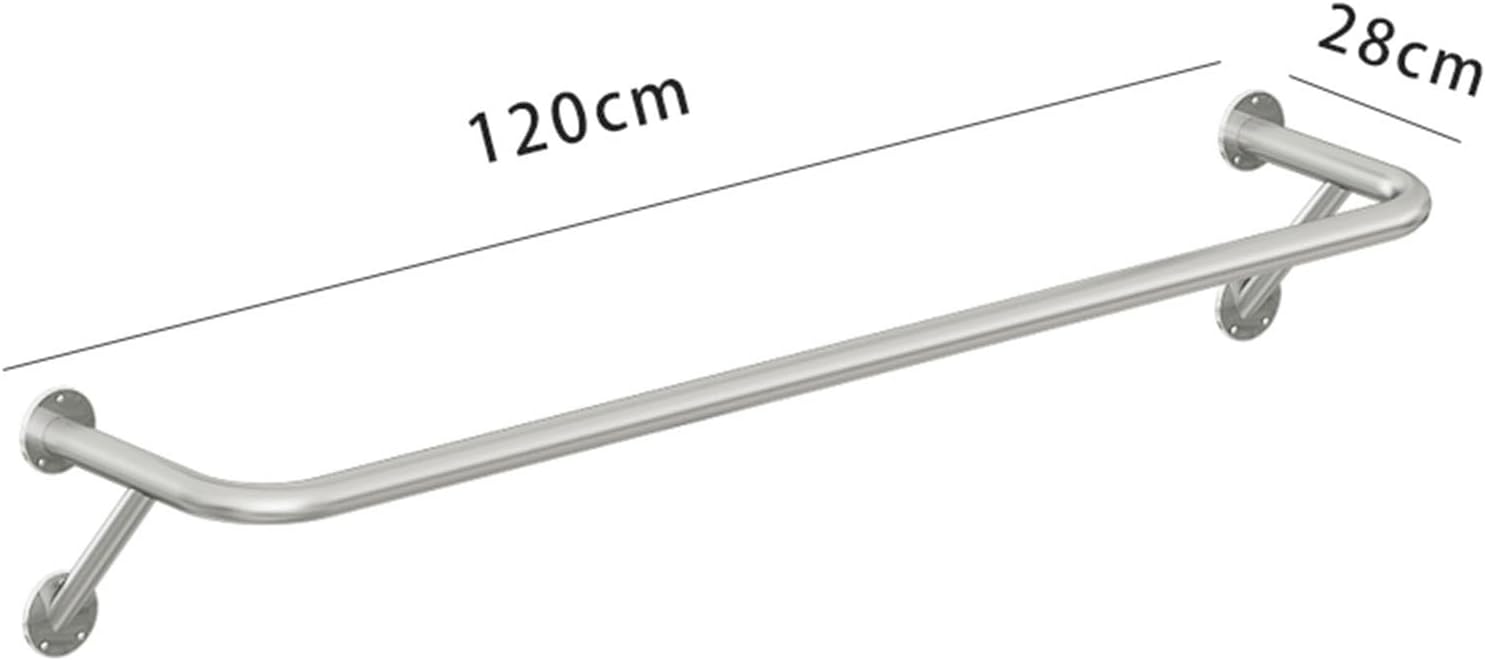 Clothing Rack Wall Mounted Garment Rack, Heavy Duty Stainless Steel Creative Clothes Rail Hanging Rod, Boutique Clothes Store Display Shelf, 8 Size,120cm