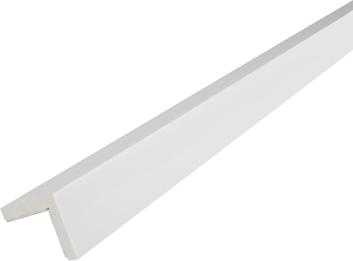 Outwater White 1-1/2' X 1-1/2' Wall Corner Protector Trim with Adhesive, 8FT Length, 2 Pack