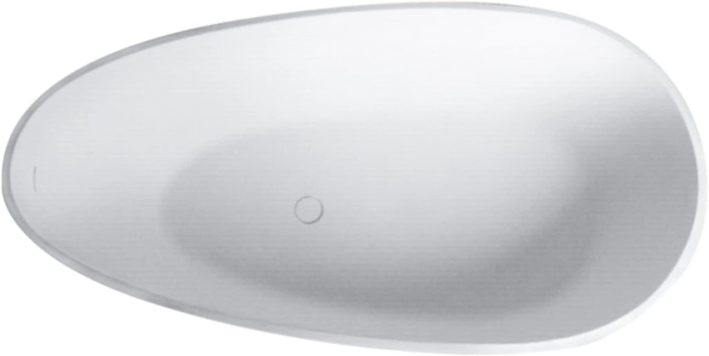 59 inch Solid Stone resin freestanding egg shape bathtub for the bathroom