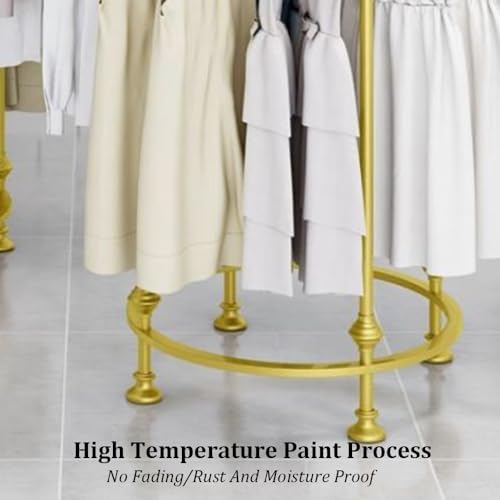 Heavy Duty Round Garment Rack, Freestanding Clothing Organizer for Retail & Home, Stylish Black Display Stand for Clothes Storage, Ideal for Boutiques & Bedrooms, 39'