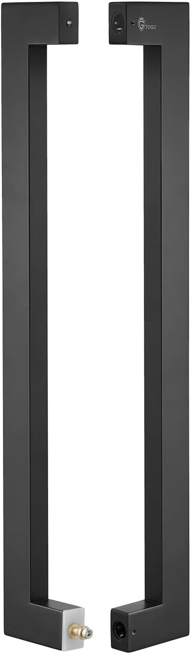 TOGU TG-6013 1500mm/60 inches Square/Rectangle Shape Stainless Steel Push Pull Door Handle for Solid Wood, Timber, Glass and Steel Doors, Full Matte Black Finish
