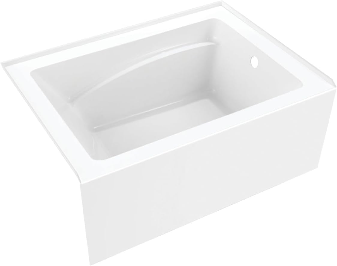 Ambry 48 in. Acrylic Alcove Tub with Right Hand Drain Glossy White