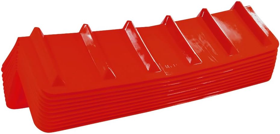 Mytee Products 10 Pack Red Flatbed Edge Protectors - 8' x 8' x 36' | V Shaped Winch Ratchet Straps Plastic Corner Protector for Flatbed Cargo Load