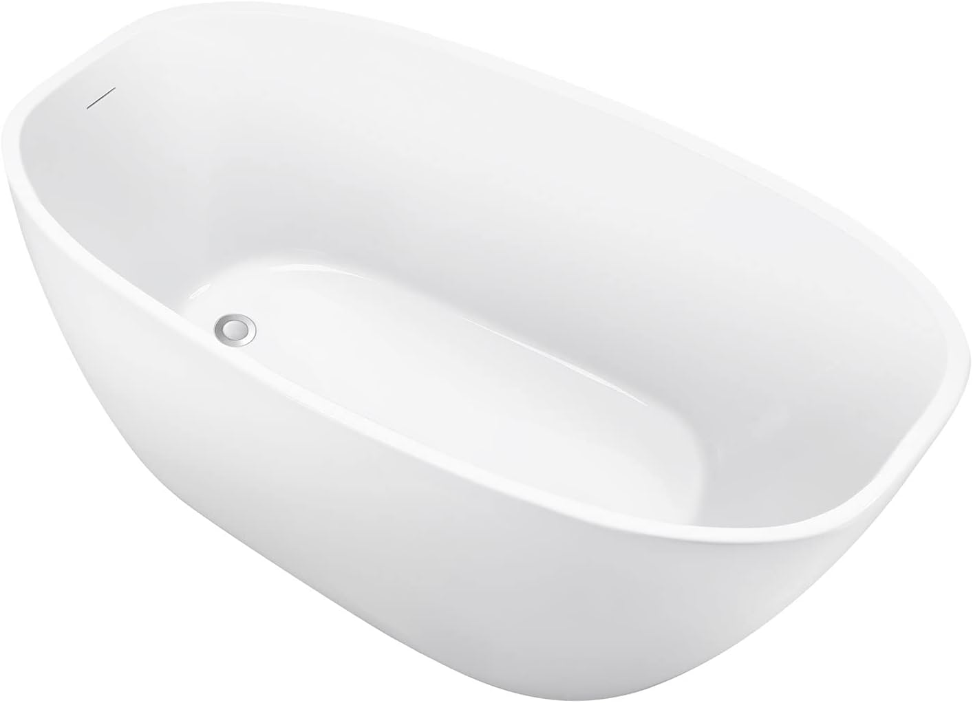 59' 100% Acrylic Freestanding Bathtub??Contemporary Soaking Tub??White Bathtub