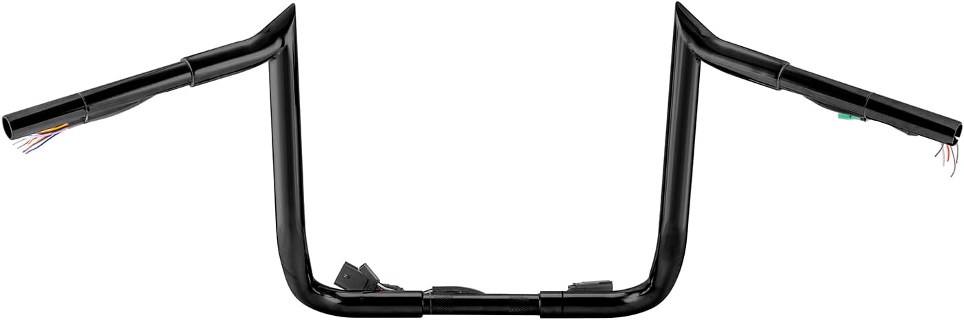 Wsays Pre-Wired Handlebar 10' Rise Bagger Meathook Ape Bar-Sharp Handlebar Compatible with Harley Touring Street Glide Electra Glide Ultra Limited 2008-2013 Black