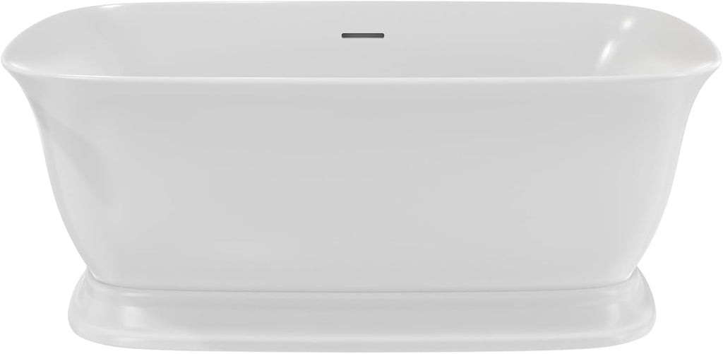 Ascend 67 in. L x 31-1/2 in. W x 23-5/8 in. H Freestanding Acrylic Bathtub, Polished Nickel Drain