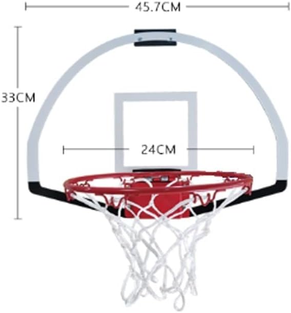 Wall-mountedBasketball+Rim Kids Basketball Hoop Set 45.7X33 Cm Indoor Basketball Hoop with 1 Ball and Pump,Mini Basketball Rim-Boys Girls and Adults Suitable for Indoor and Outdoor backboards