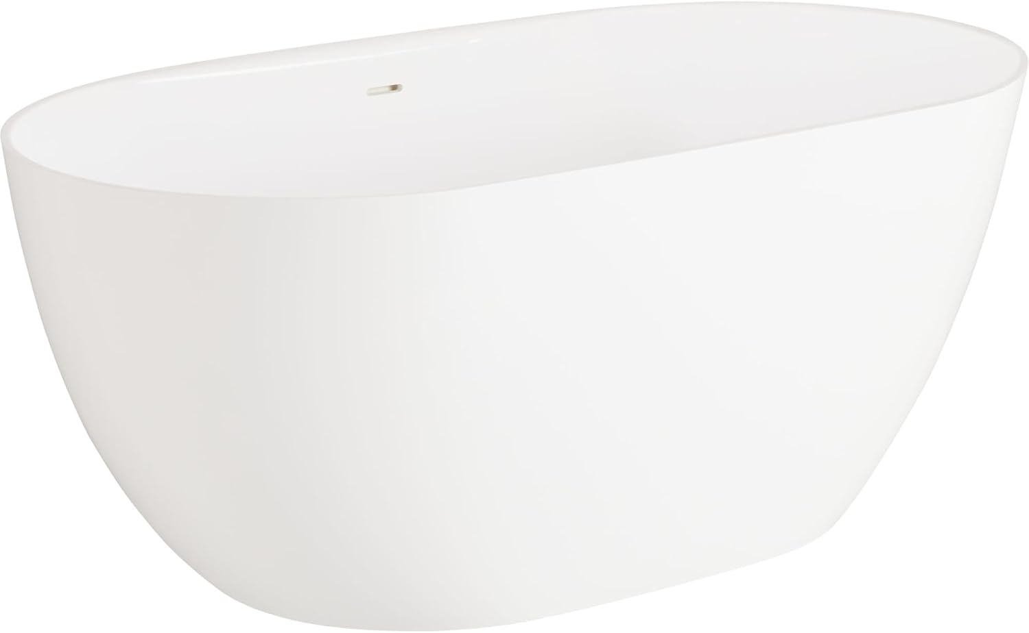 Signature Hardware 952997-66 Patera 66' Solid Surface Soaking Freestanding Tub with Integrated Drain and Overflow - Glossy White