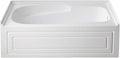 60 in. Aqua Eden Oriel Anti-Skid Acrylic Alcove Tub with Right Hand Drain Hole, White
